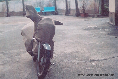 motor bike was packed and relocated to different city